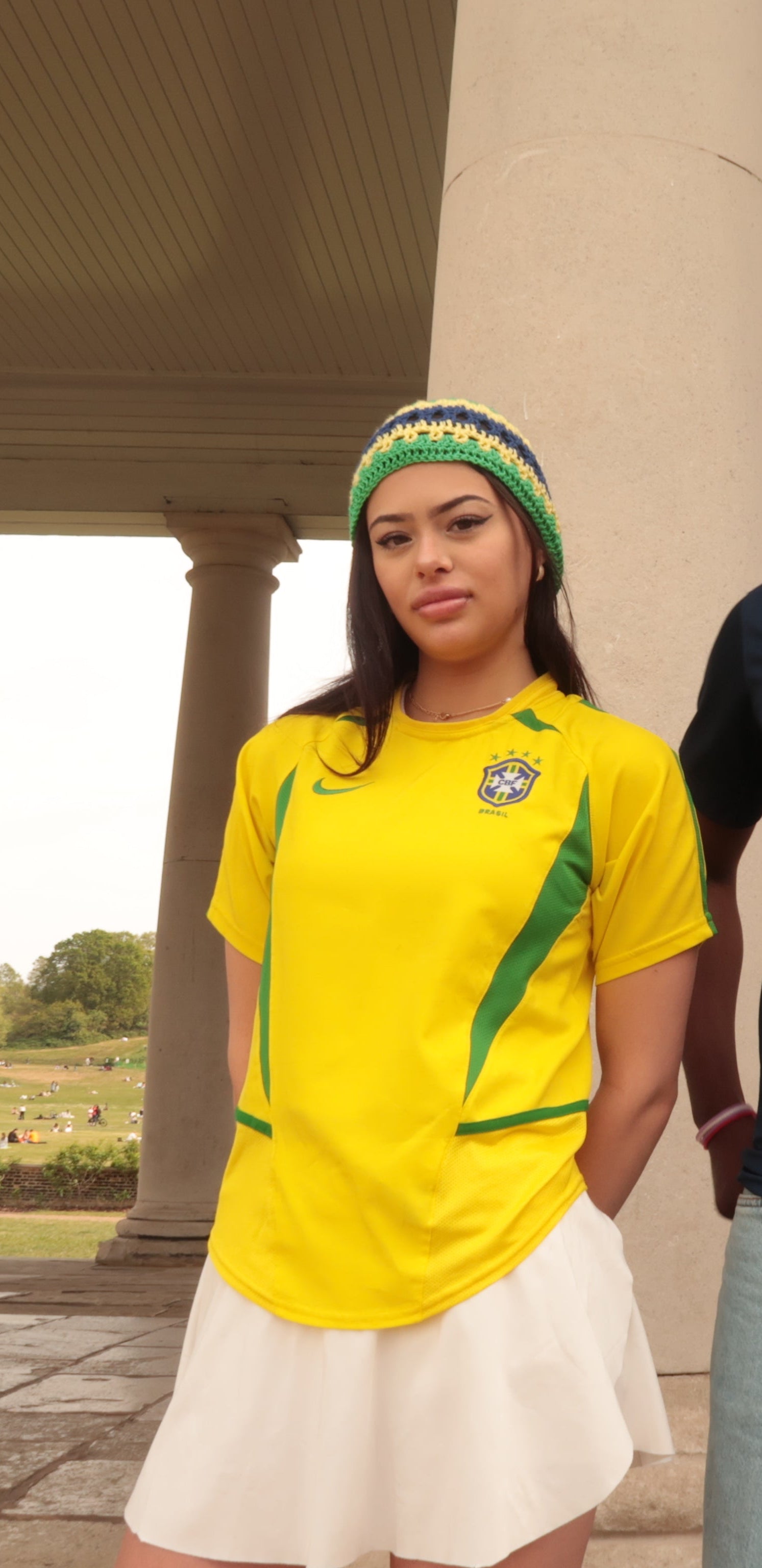 Brazil flag skull cap