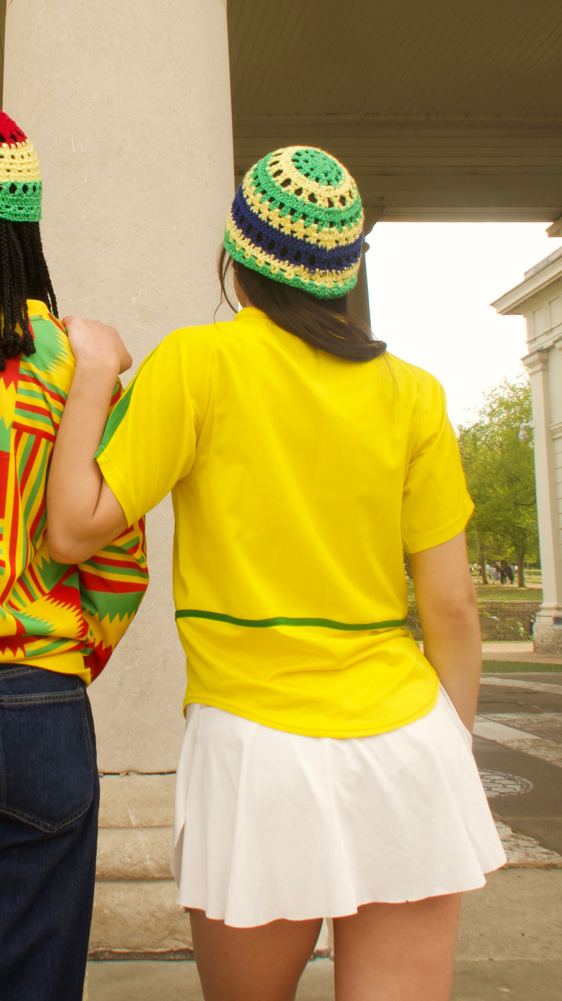 Brazil flag skull cap