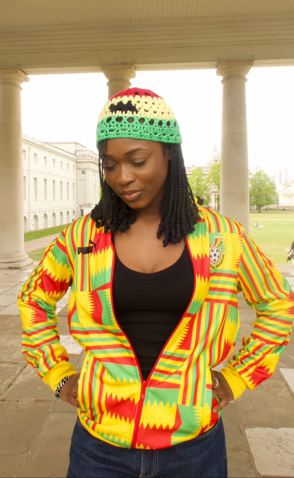 Ghana flag skull cap