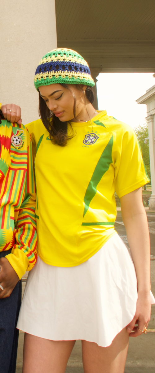 Brazil flag skull cap